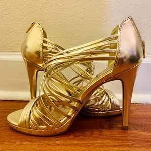 metallic gold heels size 8.5 US new